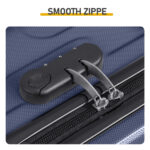 ABS Trolley Case 20in 24in 28in 3PCS Suitcase Set Vertical Striped Frosted Case Suitcase Navy Blue - Image 10