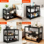 3-Tier Metal Storage Rack with Adjustable Shelves, Multi-purpose Organizer for Living Room, Kitchen, Garage, Office, Gym and More - Image 3