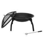 22" Four - legged Folding Iron Brazier Wood Burning Fire Pit Decoration for Backyard Poolside - Image 7
