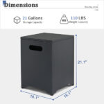 41*41*53.5cm Square Black Gas Storage Garden Iron Side Table - Image 5