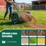 27"×16" Lawn Fertilizer Spreader with Diamond Mesh Clump-Free Garden Compost Spreader - Image 10