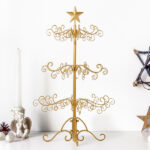 3ft Wrought Iron Christmas Tree, Metal Ornament Display Tree Stand for for Holiday Party Home Decor, Indoor & Outdoor Decor Hanger, Gold - Image 4