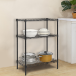 Concise 3 Layers Carbon Steel & PP Storage Rack Black - Image 10