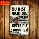 CIFbuy 1pc 2D Flat Unframed Metal Warning Sign, DU" BIST NICHT DU German Quote Wall Plaque, 7.87x11.81In Orange Chainsaw Decor, Wall Plaque, 7.87x11.81In Orange Chainsaw Decor, Rustproo Sign, DU BikTok, Sign, DU BikTok, t Self-pickup Logiopics - Image 4