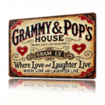 CIFbuy Grammy & Pop's House 2D Flat Vintage Metal Wall Sign,8x12Inch Rustic Laurel Heart Pattern Iron Wall Decor,Retro Nostalgic Hangin TikTok, TikTok, ngin Self-pickup Logiopics - Image 4