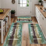 Boho Kitchen Rug Sets 3 Pieces, Washable Kitchen Mats for Floor, Non Slip Soft Kitchen Area Rug Floor Mat for Kitchen, Laundry Room and Hallway (Teal, 20''x32''+20''x48''+20''x60'') - Image 8