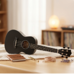 23in Linden wood body rosewood fingerboard ukulele, cotton bag, capo, strap, picks*2, tuner Strings Dust cloth - Image 10