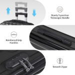 ABS Trolley Case 20in 24in 28in 3PCS Suitcase Set Vertical Striped Frosted Case Suitcase Black - Image 23