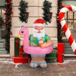 5.9 FT Lighted Christmas Inflatable Decoration, Inflatable Hawaii Santa Claus Outdoor Decoration, Funny Blow Up Yard Decorations with Built-in LED Lights for Holiday Party Front Yard Lawn Garden Decor - Image 14