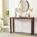 46 inch Pinewood Entryway Table, Console Table Entrance Table, Narrow Sofa Table for Living Room Entryway Hallway, Walnut - Image 6