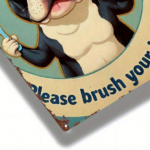 CIFbuy 1pc French Bulldog Metal Sign 2D Flat Cartoon Toothbrushing Plaque, Distressed Wall Art For Home Office Gym Bedroom Decor Motiva TikTok, TikTok, Self-pickup Logiopics - Image 5