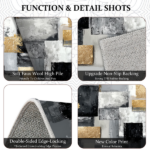 Three-piece kitchen rug set, non-slip and washable, abstract pattern kitchen hallway rug, soft and comfortable, suitable for sinks, floors, entrances, hallways and bathrooms. - Image 5