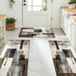 Three-piece kitchen rug set, non-slip and washable, abstract pattern kitchen hallway rug, soft and comfortable, suitable for sinks, floors, entrances, hallways and bathrooms. - Image 8
