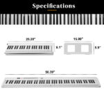 GPP-106 88 Key Folding Piano Semi-Weighted Standard Keyboards Digital Piano with MIDI Bluetooth, Handbag Headphone for Piano Lover White color - Image 4