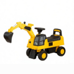 Yellow Toddler Excavator Toy – Anti-Tip Design, Manual Shovel, Horn, Hidden Storage - Image 2