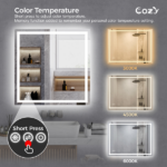24"x32" LED Bathroom Mirror, Front-Lit and Back-Lit, 3 Color Tem Adjustable, Brightness Memory, Anti-fog LED Vanity Mirror[Unable ship on weekends, TK/TEMU only for pickup, only TX10643 warehouse supports GOFO] - Image 13