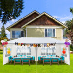 10'X20' Outdoor Party Tent with 4 Removable Sidewalls, Waterproof Canopy Patio Wedding Gazebo, White - Image 3
