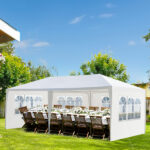10'X20' Outdoor Party Tent with 4 Removable Sidewalls, Waterproof Canopy Patio Wedding Gazebo, White - Image 6