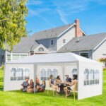 10'X20' Outdoor Party Tent with 4 Removable Sidewalls, Waterproof Canopy Patio Wedding Gazebo, White - Image 7