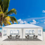 10'X20' Outdoor Party Tent with 4 Removable Sidewalls, Waterproof Canopy Patio Wedding Gazebo, White - Image 8
