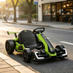 Green 24V Kids Go Kart – 7.5 MPH with Slow Start, Adjustable Seat for Lawn Play - Image 4