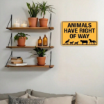 CIFbuy 1pc Wildlife Animals Have Right Of Way Metal Tin Sign, Tin Sign, 8x12 Inch Farmhouse Wall Decor With Kangaroo Cow Horse Silhouettes, With Kangaroo Cow Horse Silhouettes, Vinta RiikTok, RiikTok, r With Kangaroo Cow Horse Silhouettes Self-igckup Logiopnta