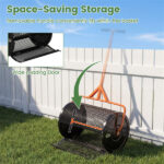 24" Lawn Topdressing Spreader with 0.75"×0.5" Mesh, Compost Spreader for Soil Sand Fertilizer Orange - Image 6