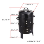 Outdoor double-layer grill, charcoal wood fired braising and smoking stove - Image 3