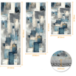 Three-piece kitchen rug set, non-slip and washable, abstract pattern kitchen hallway rug, soft and comfortable, suitable for sinks, floors, entrances, hallways and bathrooms. - Image 3