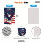 CIFbuy American 1776-2026 Independence Day Aluminum Tin Sign, Bald Eagle & Flag Wall Art, Art, 20x30 Inch Retro Patriotic Decor ikTok, ikTok, l Art Self-igckup Logiopor - Image 4