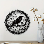 CIFbuy Gothic Black Crow Wall Art Vintage Industrial Bird Silhouette Wall Decor for Living Room Bedroom(TikTok, temu pick-up service) - Image 7