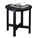 46*46*46cm Single Layer Round HDPE Side Table Black - Image 8