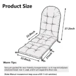 Outdoor Adirondack Chair Cushions – 44x19x4 inch Waterproof Rocking Chair Cushion with 17x19 Ottoman Cushion, Fade & Stain Resistant, Non-Slip Ties for Patio, Garden, Backyard - Image 2
