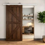 White 6ft Rustic Barn Door Mounting Kit – Sliding Hardware Set for Interior Home Use Hardware only, door not included - Image 4