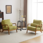 Low Arm Accent Chair - Olive Green Corduroy Upholstered Indoor Lounge Chair, Compact Single Seater with Sturdy Frame (330LBS Weight Capacity) - Image 29