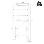 Over Toilet Bathroom Organizer, 4-Tier Adjustable Storage Rack, Space-Saving Shelf for Tight Areas, White (Shipment from Walmart) - Image 2