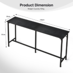 71-Inch Bar Table (Black) - 209 lbs Capacity Pub Height Table with Durable MDF Top & Metal Frame, Ideal for Kitchen/Bar Counte - Image 3