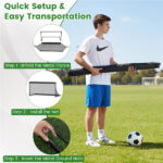47" Portable Folding Soccer Goal (Size M, Black) - Heavy-Duty Metal Frame, Tear-Resistant PE Net - Image 4