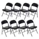 Same Code 33457557 4pcs Elegant Foldable Iron & PVC Chairs for Convention & Exhibition Black - Image 26