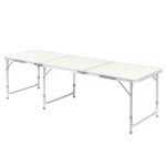 180 x 60 x 70cm Aluminum Alloy Folding Table White - Image 20