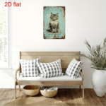 CIFbuy Retro Cat Pattern 2D Flat Metal Wall Decor Sign, 7.9*11.8Inch 1PC Vintage Rustic Metal Art Plaque, Pre-Punched Hole Easy Hanging TikTok, TikTok, ging Self-pickup Logiopics - Image 8