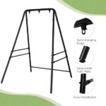 133*137*180cm Wrought Iron Four-Legged Standing 200kg Three Rings Hanging Chair Frame Black - Image 22