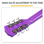 Purple 41-inch Dreadnought barrel-shaped cutaway acoustic guitar with pick, strings, capo, gig bag, tuner, wrench tool, and shoulder strap - Image 6