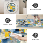 Three-piece kitchen rug set, non-slip and washable, abstract pattern kitchen hallway rug, soft and comfortable, suitable for sinks, floors, entrances, hallways and bathrooms. - Image 2