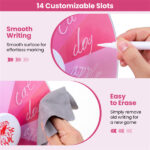 14-Slot Customizable Spinning Prize Wheel with Foldable Stand, Rewritable Tabletop Fortune Wheel - Pink - Image 7