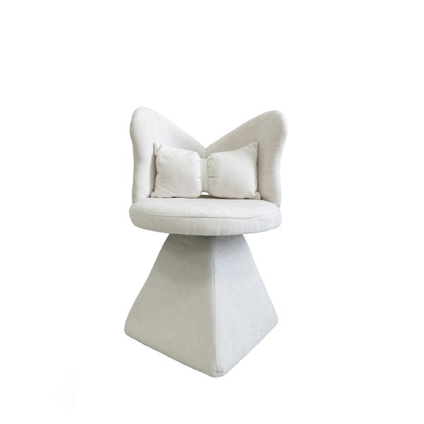 Vanity Chair with Butterfly Back,Swivel Accent Chair Dining Chairs,Makeup Stool for Bedroom Dressing Table,Suitable for Living Room,Dining Room,Study,Recreational Areas WHITE