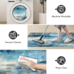 Three-piece kitchen rug set, non-slip and washable, abstract pattern kitchen hallway rug, soft and comfortable, suitable for sinks, floors, entrances, hallways and bathrooms. - Image 4