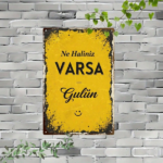 CIFbuy Vintage Metal Tin Sign Yellow Background Black Graffiti Border Joyful Face Inspiring Life Slogan Plaque 2D Flat Wall Decor TikTok, TikTok, r Self-pickup Logiopics - Image 5