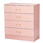 25.98"*12.99"*30.42" 4-Drawer Cabinet Faux Rose Gold Handles Pink - Image 4
