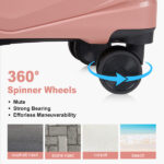 V-shaped stripes 3-in-1 PP trolley case 20in 24in 28in PP iron trolley fashionable color - rose gold (grain pattern) - Image 6